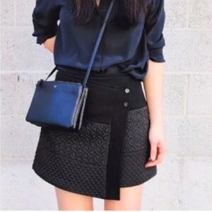 CAbi black wrap mini skirt